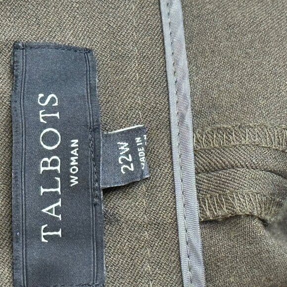 Talbots Women's Plus Size Pants 22W Olive Green Polyester Viscose Blend - Picture 2 of 8